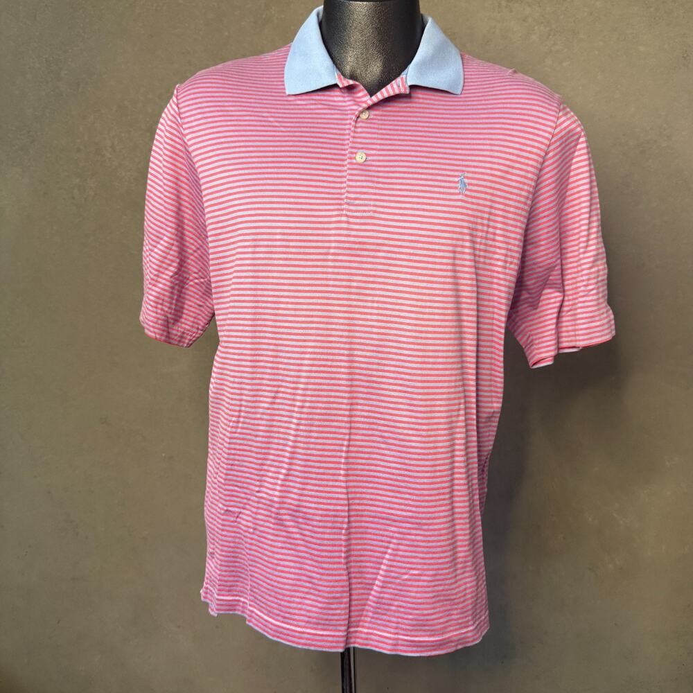 Polo Golf Ralph Lauren Red Gray Striped Pima Cotton Polo Mens M